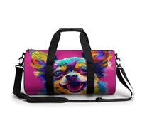 Bolsa De Deporte Perro Chihuahua De Colores Bolsa De Viaje Duffel Bolsa Redonda Gimnasio Bolsa Fitness
