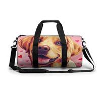 Bolsa De Deporte Perro Labrador con Corazones Bolsa De Viaje Duffel Bolsa Redonda Gimnasio Bolsa Fitness