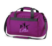 Bolsa de Deporte Personalizada e Impresa con Nombre, Gimnasia rítmica, Bolsa de Viaje para niñas, con Nombre Impreso (Morado)