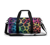 Bolsa De Deporte Piel De Leopardo Arcoiris Bolsa De Viaje Duffel Bolsa Redonda Gimnasio Bolsa Fitness