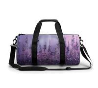Bolsa De Deporte Púrpura Floral Flor De Lavanda Bolsa De Viaje Duffel Bolsa Redonda Gimnasio Bolsa Fitness