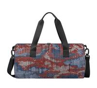 Bolsa de deporte rectangular abstracta geométrica para gimnasio, entrenamiento, ligera, bolsa de hombro para fin de semana, bolsa de viaje para hombres y mujeres (vintage), Rectángulo geométrico