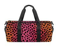 Bolsa de deporte redonda con correa de hombro desmontable, color morado y negro, leopardo, bolsa de entrenamiento, para mujeres y hombres, Multicolor 6, Talla única, Equipaje de mano