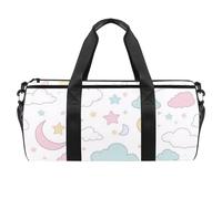 Bolsa de deporte redonda con correa de hombro desmontable, color morado y negro, leopardo, bolsa de entrenamiento, para mujeres y hombres, Multicolor 2, Talla única, Equipaje de mano