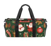 Bolsa de deporte redonda con correa de hombro desmontable, diseño de árbol y pan de jengibre, bolsa de entrenamiento para hombres y mujeres, Multicolor 2, Talla única, Equipaje de mano