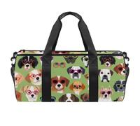 Bolsa de deporte redonda con correa de hombro desmontable, diseño de colmena de dibujos animados, bolsa de entrenamiento, bolsa de noche para mujeres y hombres, Multicolor 2, Talla única, Equipaje de