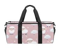 Bolsa de deporte redonda con correa de hombro desmontable, diseño de colmena de dibujos animados, bolsa de entrenamiento, bolsa de noche para mujeres y hombres, Multicolor 9, Talla única, Equipaje de