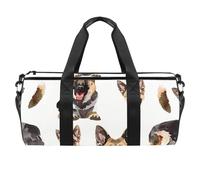 Bolsa de deporte redonda con correa de hombro desmontable, diseño de pastor alemán, bolsa de entrenamiento, bolsa de noche para mujeres y hombres, multicolor, Talla única, Equipaje de mano