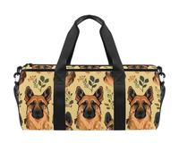Bolsa de deporte redonda con correa de hombro desmontable, diseño de pastor alemán, bolso de entrenamiento para mujeres y hombres, multicolor, Talla única, Equipaje de mano