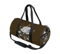 Bolsa de deporte redonda ligera con bolsillo interior, bolsa de gimnasio para hombres y mujeres, bolsa de lona para viajes, deportes, oculto, luna creciente, rosa, pueblo gótico, brujería