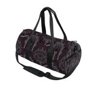 Bolsa de deporte redonda ligera con bolsillo interior, bolsa de gimnasio para hombres y mujeres, bolsa de lona para viajes, deportes, arcos góticos y telarañas
