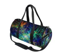 Bolsa de deporte redonda ligera con bolsillo interior, bolsa de gimnasio para hombres y mujeres, bolsa de lona para viajes, deportes, galaxia, nebulosa, galaxia, universo espacial estrellado
