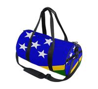 Bolsa de deporte redonda ligera con bolsillo interior, bolsa de gimnasio para hombres y mujeres, bolsa de lona para viajes, deportes, bandera nacional de las Islas Salomón