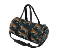 Bolsa de deporte redonda ligera con bolsillo interior, bolsa de gimnasio para hombres y mujeres, bolsa de lona para viajes, deportes, bonito patrón de plátano amarillo con puntos de fruta sin costuras