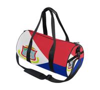 Bolsa de deporte redonda ligera con bolsillo interior, bolsa de gimnasio para hombres y mujeres, bolsa de lona para viajes, deportes, bandera de Sint Maarten