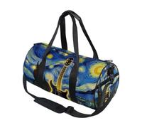 Bolsa de deporte redonda ligera con bolsillo interior, bolsa de gimnasio para hombres y mujeres, bolsa de lona para viajes, deportes, guitarra estrellada, regalos de guitarrista, concierto de rock