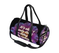Bolsa de deporte redonda ligera con bolsillo interior, bolsa de gimnasio para hombres y mujeres, bolsa de lona para viajes, deportes, está bien si lo único que haces hoy es respirar