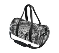 Bolsa de deporte redonda ligera con bolsillo interior, bolsa de gimnasio para hombres y mujeres, bolsa de lona para viajes, deportes, Halloween, gótico, muertes, cabeza, insectos, espeluznante