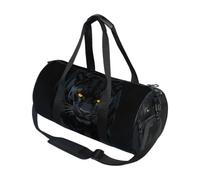 Bolsa de deporte redonda ligera con bolsillo interior, bolsa de gimnasio para hombres y mujeres, bolsa de lona para viajes, deportes, leopardo melanístico caminando hacia la sombra1