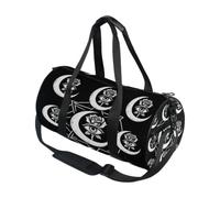 Bolsa de deporte redonda ligera con bolsillo interior, bolsa de gimnasio para hombres y mujeres, bolsa de lona para viajes, deportes, oculto, luna creciente, rosa, pueblo gótico, brujería