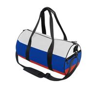 Bolsa de deporte redonda ligera con bolsillo interior, bolsa de gimnasio para hombres y mujeres, bolsa de lona para viajes, deportes, bandera nacional de Rusia
