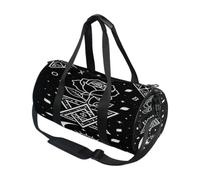Bolsa de deporte redonda ligera con bolsillo interior, bolsa de gimnasio para hombres y mujeres, bolsa de lona para viajes, deportes, oculto, luna creciente, rosa, pueblo gótico, brujería