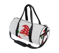 Bolsa de deporte redonda ligera con bolsillo interior, bolsa de gimnasio para hombres y mujeres, bolsa de lona para viajes, deportes, jardín, gnomo, Feliz Navidad