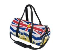 Bolsa de deporte redonda ligera con bolsillo interior, bolsa de gimnasio para hombres y mujeres, bolsa de lona para viajes, deportes, bandera de Columbia Británica