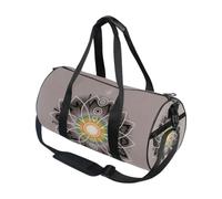 Bolsa de deporte redonda ligera con bolsillo interior, bolsa de gimnasio para hombres y mujeres, bolsa de lona para viajes, deportes, espirituales, flores zen, chakras, amantes del yoga