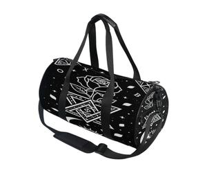 Bolsa de deporte redonda ligera con bolsillo interior, bolsa de gimnasio para hombres y mujeres, bolsa de lona para viajes, deportes, oculto, luna creciente, rosa, pueblo gótico, brujería