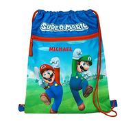 Bolsa de deporte Super Mario con nombre personalizado, diseño de Super Mario & Luigi para niños | Bolsa para zapatos, multicolor