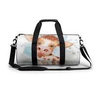 Bolsa De Deporte Vaca Linda Acuarela Bolsa De Viaje Duffel Bolsa Redonda Gimnasio Bolsa Fitness