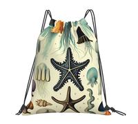 Bolsa De Deportebolsas con Cordón para Vacaciones Senderismo Al Aire Libre 36X42Cm Fácil De Doblar Ligera Bolsa De Gimnasio Medusas del Océano