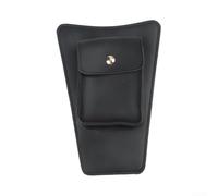 Bolsa de depósito de motocicleta de piel sintética con respaldo suave, protección de pintura, resistente a los arañazos, almacenamiento de equipaje (negro)