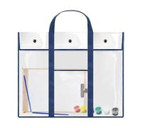Bolsa de Dibujo para Bolsa de póster, Transparente e Impermeable, Organizador de pósteres, Tablero de PVC, Organizador de Almacenamiento con asa, Azul, riferimento Alla descrizione, Consulta la