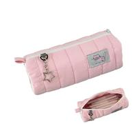 Bolsa De Dibujos Animados - Caja De Almacenamiento Grande, Estuche De Viaje Resistente, Estuche Organizador Con Cremallera Para Uso Escolar | Puerta De Papelería Portátil Con Plumas Para Bamb, Rosa