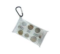 Bolsa de dinero de viaje de PVC, dispensador de monedas con clip para un fácil almacenamiento, cartera portátil, White