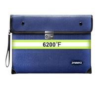 Bolsa de dinero ignífuga de 3,426.7 °C con cerradura, 9 capas de materiales aislados con calor, cremallera ignífuga mejorada/tira reflectante, resistente al agua, a prueba de fuego para dinero en