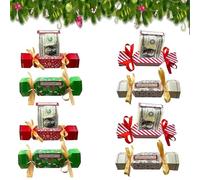 Bolsa de dinero sorpresa de Navidad, divertida caja de regalo de dinero sorpresa 2026, bolsa de dinero extraíble inspirada en dulces con 10 bolsas transparentes, bolsa reutilizable para tirar de