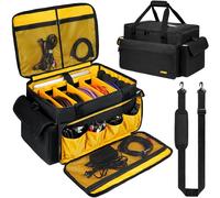 Bolsa de DJ, bolsa organizadora de archivos de cable de DJ con separadores desmontables y parte inferior acolchada, bolsa de música de viaje para equipo profesional de DJ, equipo de sonido