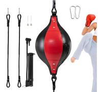 Bolsa de doble extremo: bola elástica de cuero PU flexible | Entrenador de base de coordinación, bolsa de velocidad refleja para entrenamiento de ejercicio de fitness en el gimnasio