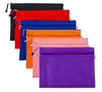 Bolsa de documentos A4 con cremallera, bolsa de malla de nailon, resistente al agua, doble cremallera, sobre para estudiantes, suministros de oficina, bolsa de viaje