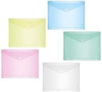 Bolsa de documentos FolderSys A4 color surtido/transparente con grapador