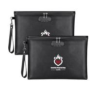 Bolsa de documentos ignífuga con cerradura, bolsa de almacenamiento impermeable para dinero en efectivo, protege valiosa tarjeta de crédito pasaporte (paquete de 2)