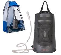 Bolsa de ducha de camping - Bolsa de agua climatizada solar 20L Capacidad, ducha exterior plegable con almacenamiento neto y correa de transporte | Ducha compacta de campamento para viajes a la playa