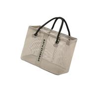 Bolsa de ducha portátil de malla, bolsa de aseo de viaje, cesta de almacenamiento para dormitorio universitario, cuarto de baño, Gris pequeño, Talla única