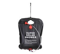 Bolsa de ducha solar para campamento de 10 l, impermeable, de PVC, color negro, con grifo.