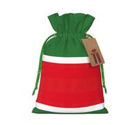 Bolsa de dulces con cordón para Navidad, con estampado de bandera de la República de Chechenia, bolsas de regalo reutilizables para fiestas