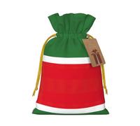 Bolsa de dulces con cordón para Navidad, con estampado de bandera de la República de Chechenia, bolsas de regalo reutilizables para fiestas
