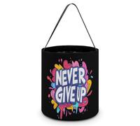Bolsa de dulces de Halloween Never Ever Give Up, bolsas tipo cubo para dulces, suministros de fiesta para mujeres y hombres